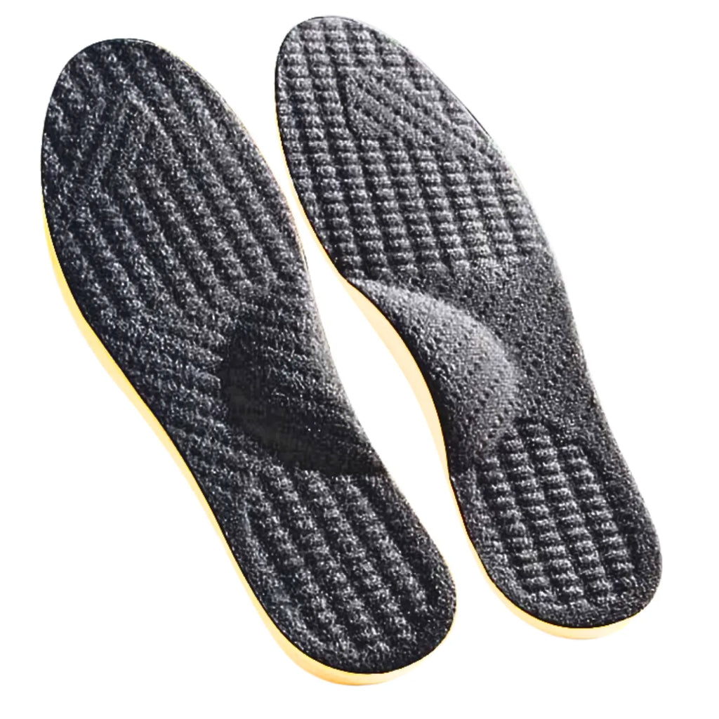 Par de palmilhas ortopédicas X, para pés chatos, planos, pisada pronada, pretas com suporte de arco anatômico para correção de pés chatos e planos Universo Vigor Saúde